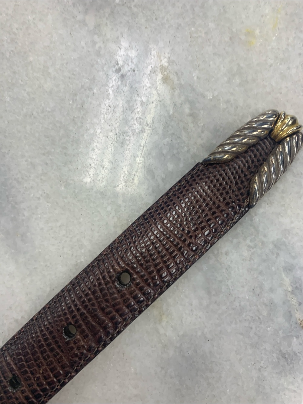 Brighton Brown Leather Belt with Gold & Silver Accents - Picture 8 of 8